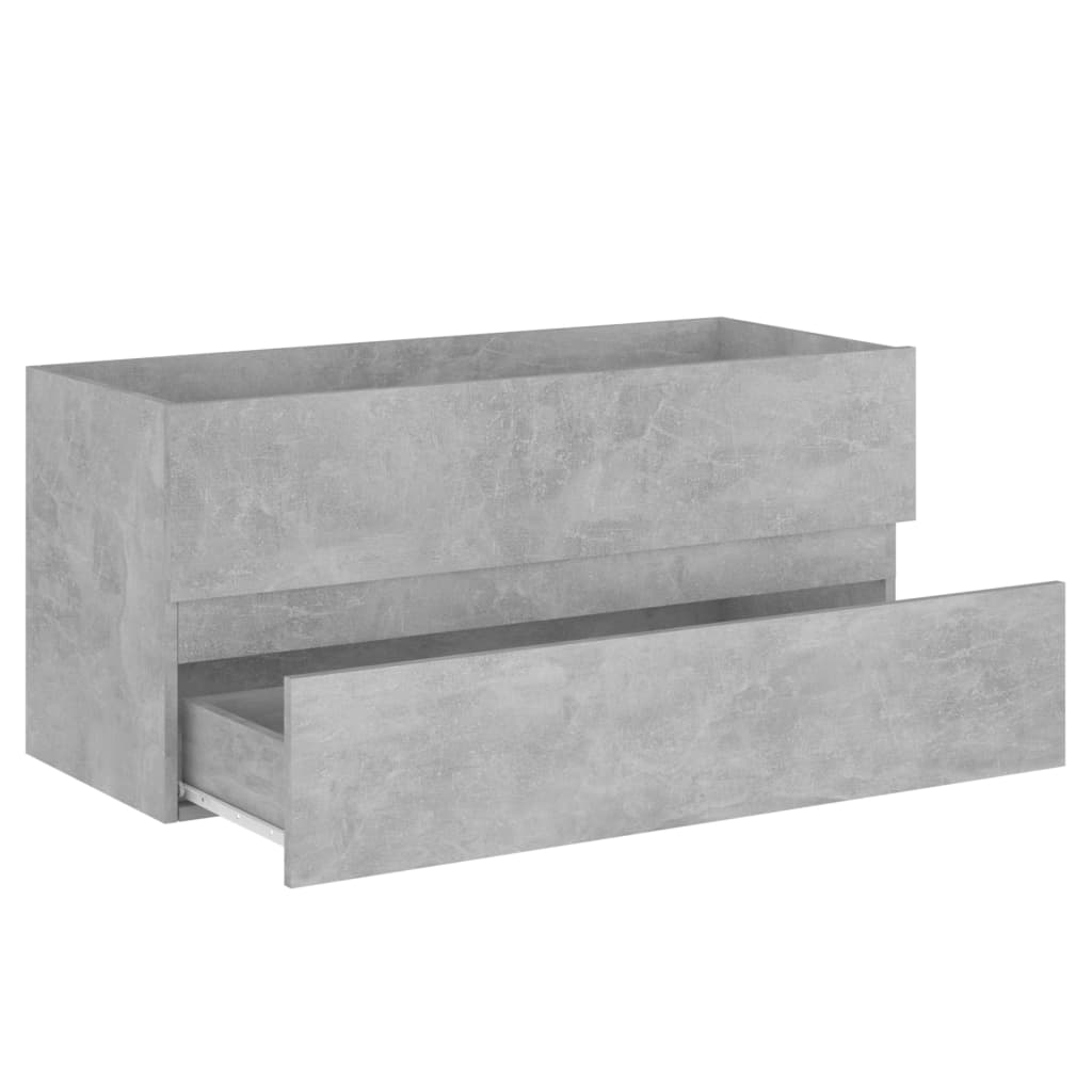 Wastafelkast 100x38,5x45 cm bewerkt hout betongrijs is nu te koop bij PeponiXL, paradijselijk wonen!