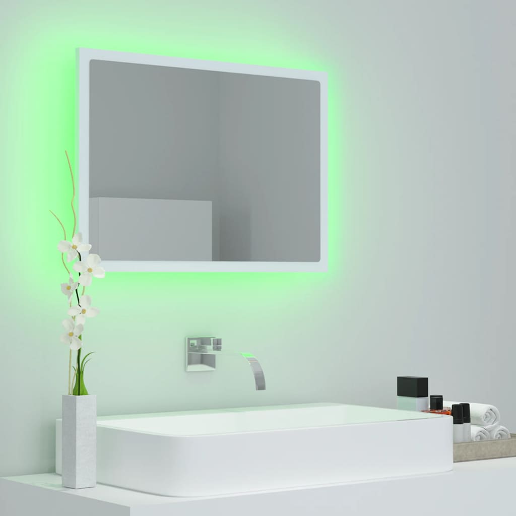 Badkamerspiegel LED 60x8,5x37 cm acryl wit is nu te koop bij PeponiXL, paradijselijk wonen!