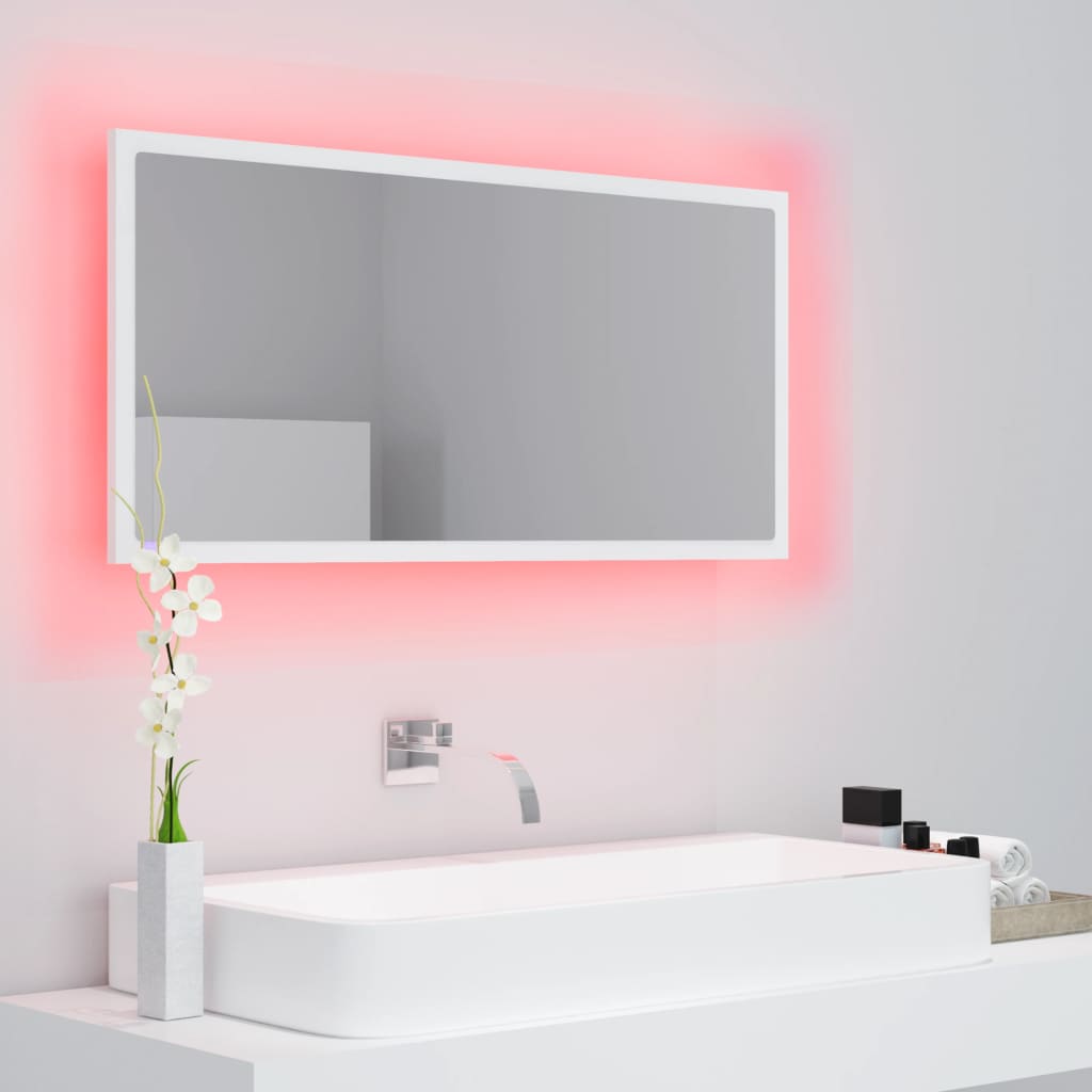 Badkamerspiegel LED 90x8,5x37 cm acryl wit is nu te koop bij PeponiXL, paradijselijk wonen!