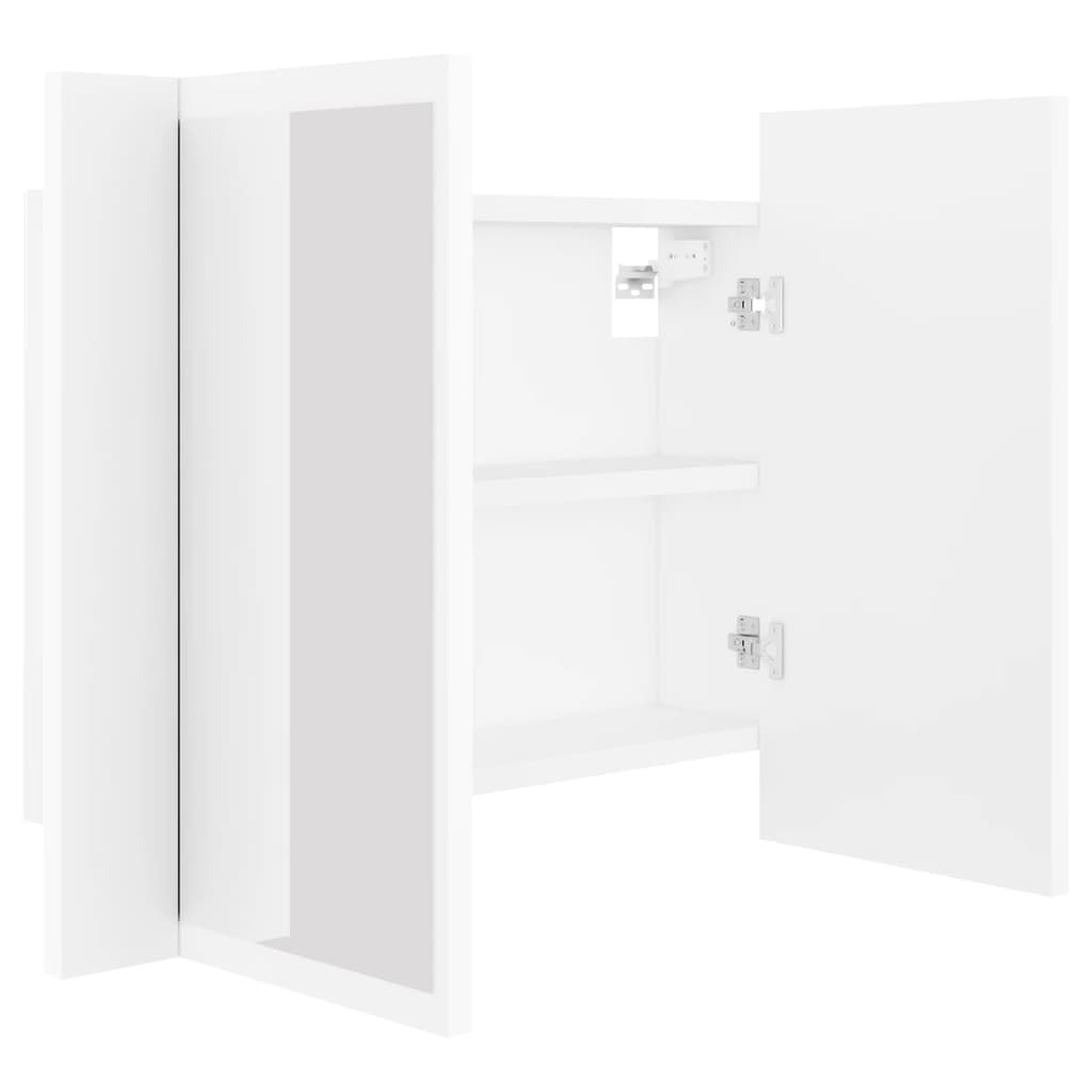 Badkamerkast met spiegel en LED 60x12x45 cm acryl wit is nu te koop bij PeponiXL, paradijselijk wonen!