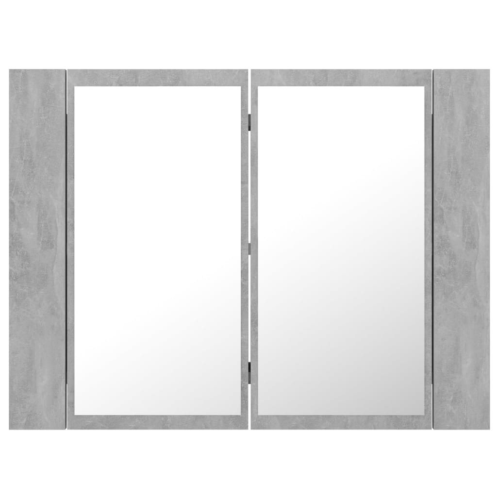 Badkamerkast met spiegel en LED 60x12x45 cm acryl betongrijs is nu te koop bij PeponiXL, paradijselijk wonen!