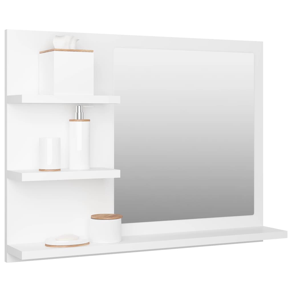 Badkamerspiegel 60x10,5x45 cm bewerkt hout wit is nu te koop bij PeponiXL, paradijselijk wonen!