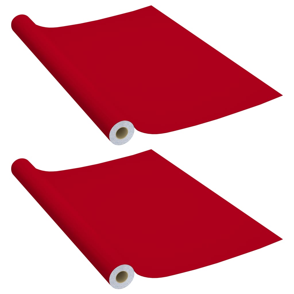 Meubelfolies zelfklevend 2 st 500x90 cm PVC rood is nu te koop bij PeponiXL, paradijselijk wonen!