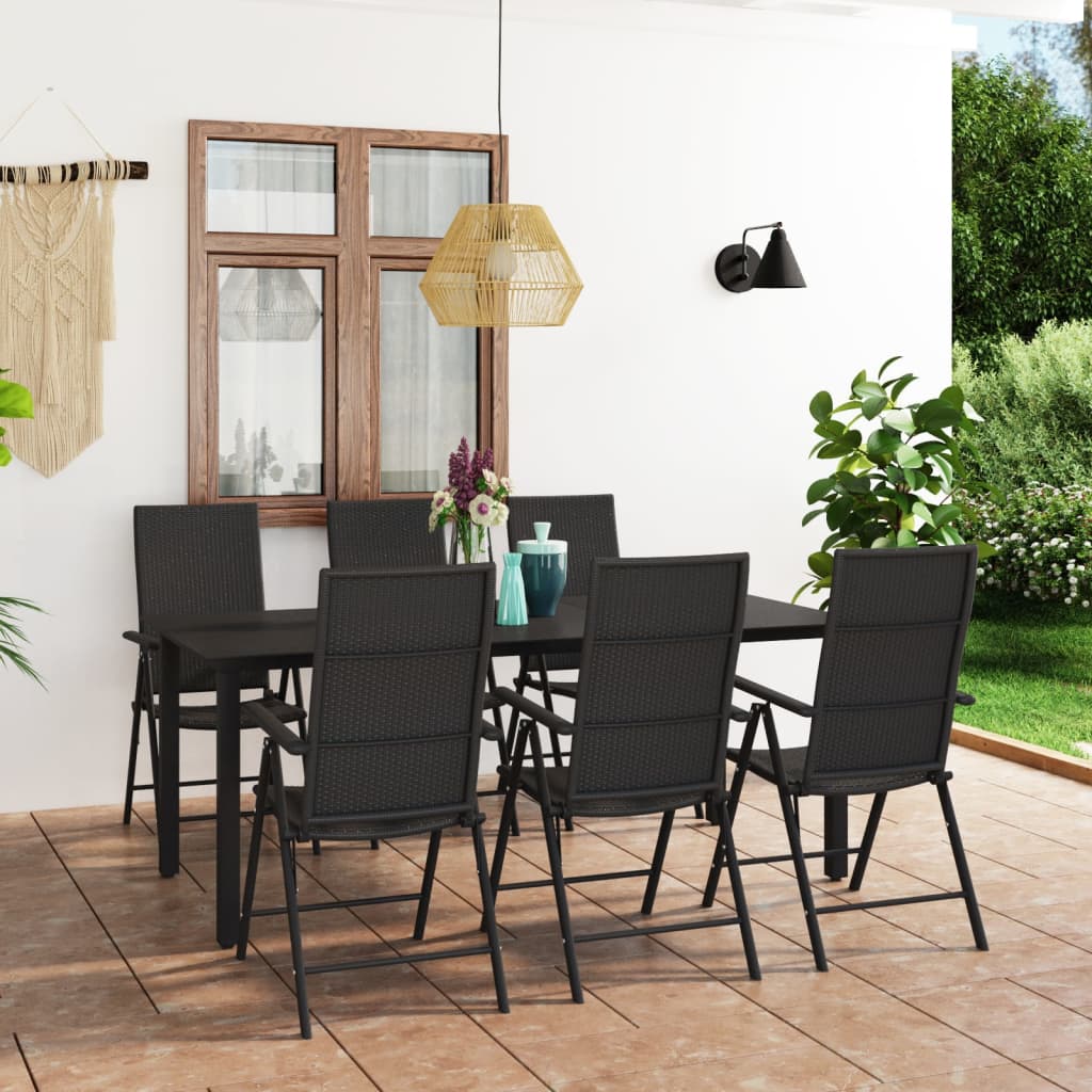 7-delige Tuinset zwart is nu te koop bij PeponiXL, paradijselijk wonen!