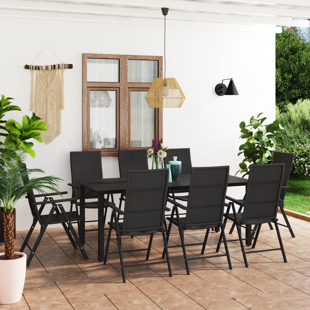 9-delige Tuinset zwart is nu te koop bij PeponiXL, paradijselijk wonen!