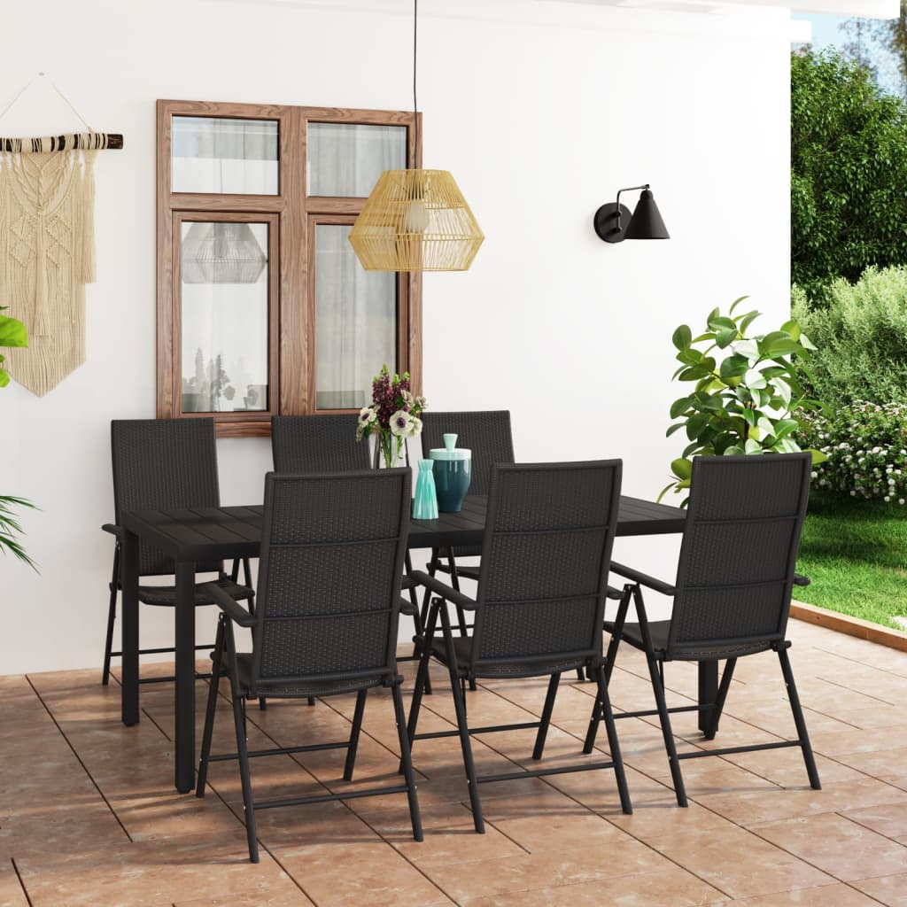 7-delige Tuinset zwart is nu te koop bij PeponiXL, paradijselijk wonen!