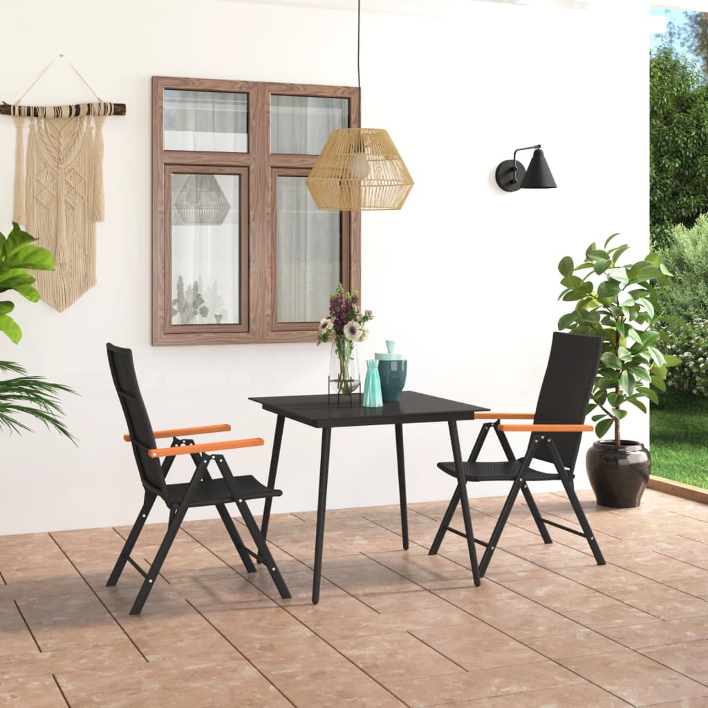 3-delige Tuinset zwart en bruin is nu te koop bij PeponiXL, paradijselijk wonen!
