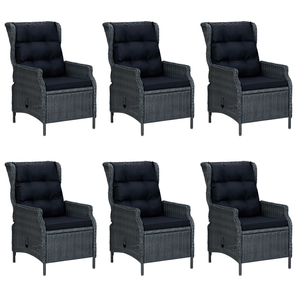 7-delige Tuinset met kussens poly rattan donkergrijs is nu te koop bij PeponiXL, paradijselijk wonen!