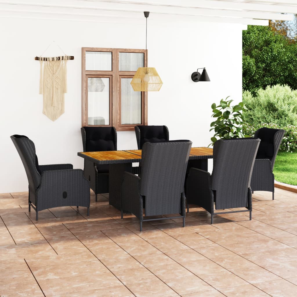 7-delige Tuinset met kussens poly rattan donkergrijs is nu te koop bij PeponiXL, paradijselijk wonen!