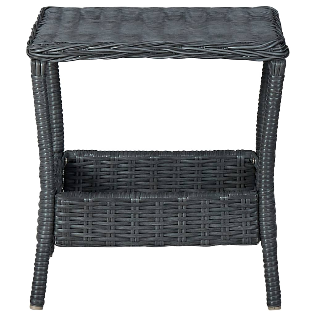3-delige Loungeset met kussens poly rattan donkergrijs is nu te koop bij PeponiXL, paradijselijk wonen!