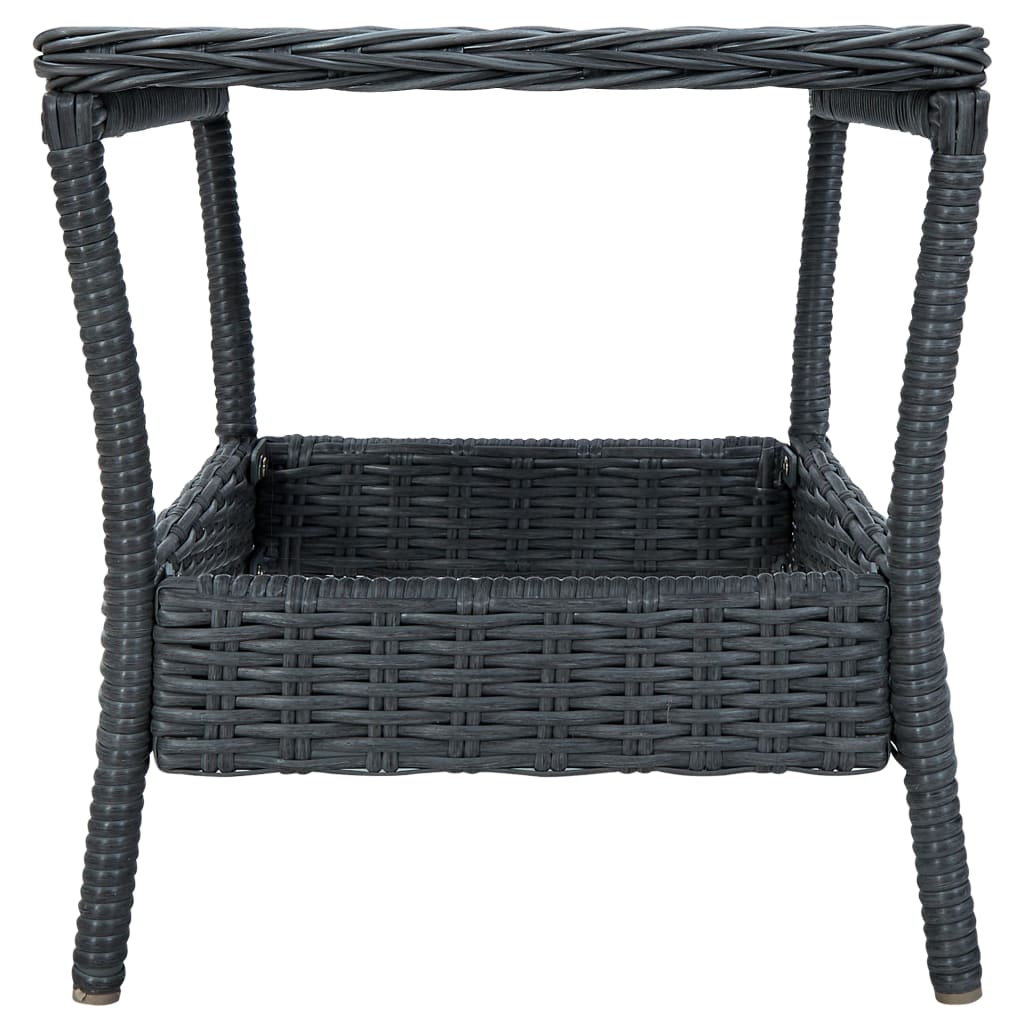 3-delige Loungeset met kussens poly rattan donkergrijs is nu te koop bij PeponiXL, paradijselijk wonen!