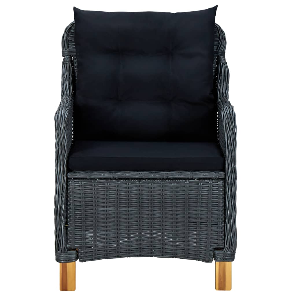 9-delige Tuinset met kussens poly rattan donkergrijs is nu te koop bij PeponiXL, paradijselijk wonen!