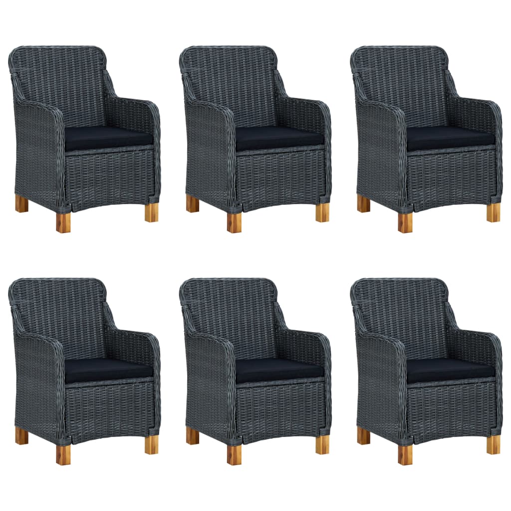 9-delige Tuinset met kussens poly rattan donkergrijs is nu te koop bij PeponiXL, paradijselijk wonen!