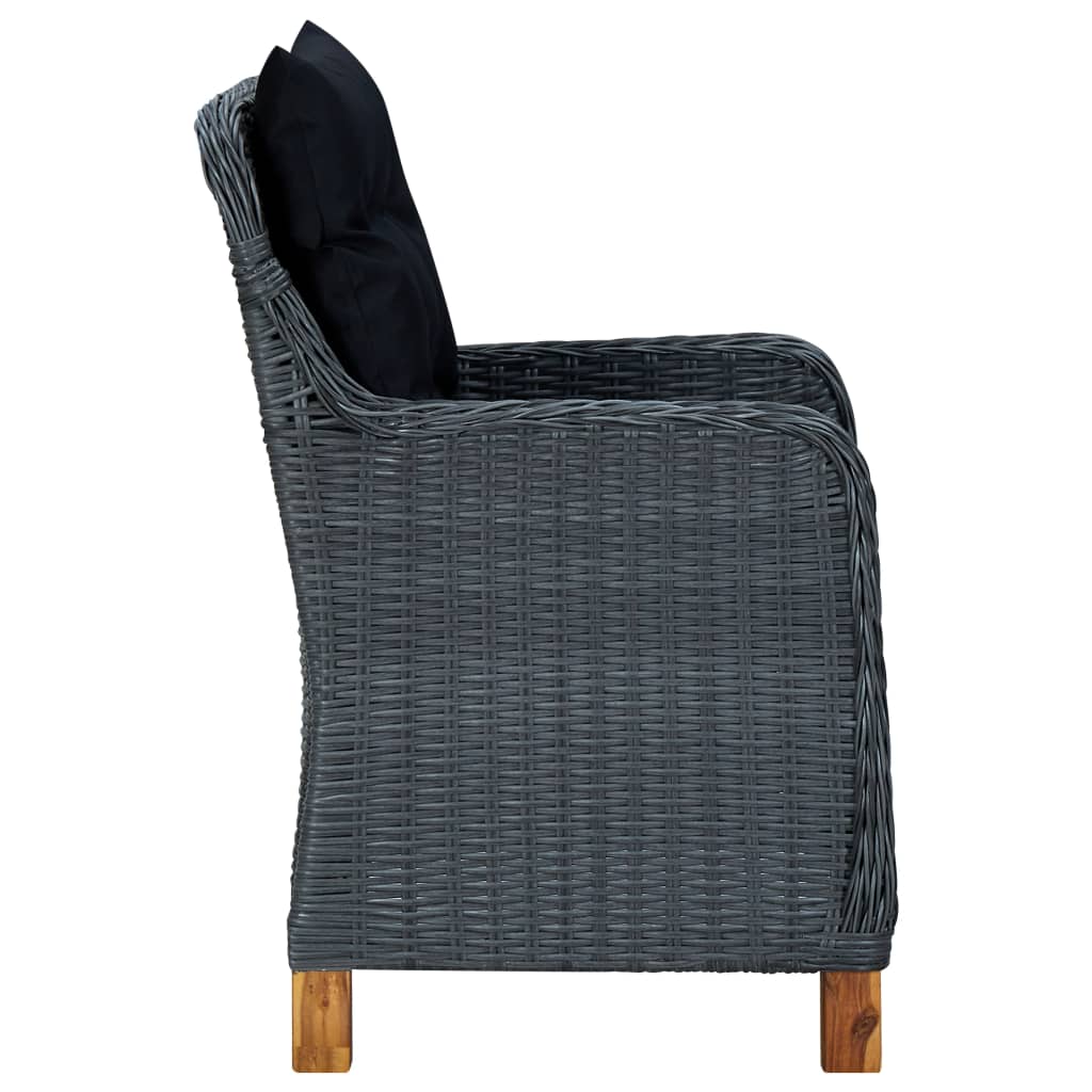9-delige Tuinset met kussens poly rattan donkergrijs is nu te koop bij PeponiXL, paradijselijk wonen!