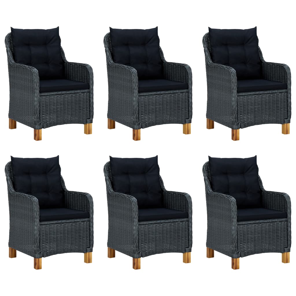 9-delige Tuinset met kussens poly rattan donkergrijs is nu te koop bij PeponiXL, paradijselijk wonen!