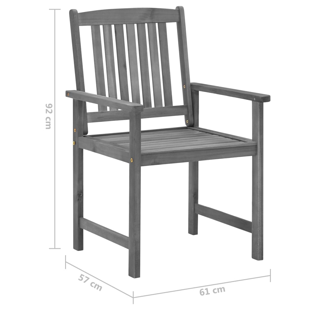 Tuinstoelen 4 st met kussens massief acaciahout grijs is nu te koop bij PeponiXL, paradijselijk wonen!