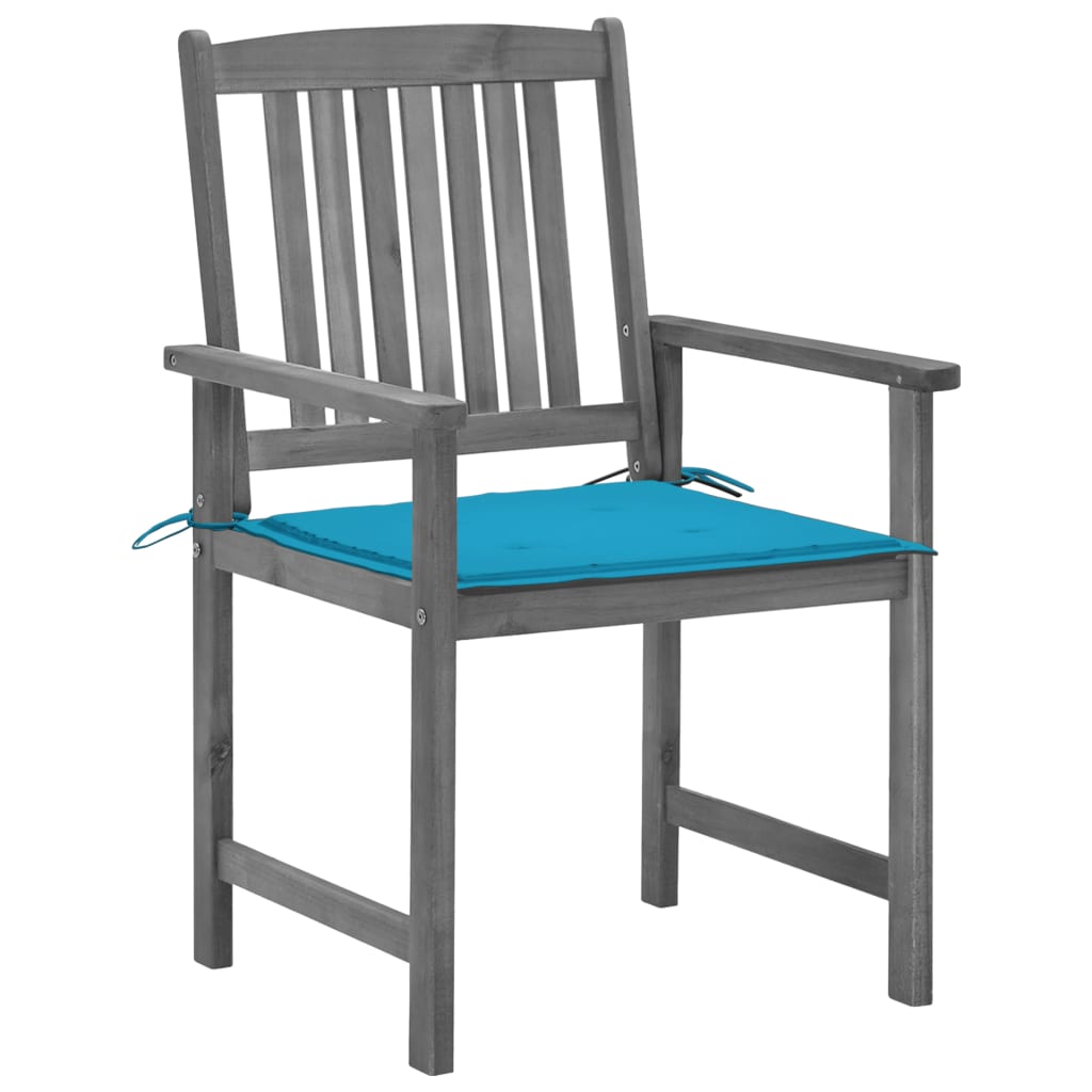Tuinstoelen 4 st met kussens massief acaciahout grijs is nu te koop bij PeponiXL, paradijselijk wonen!