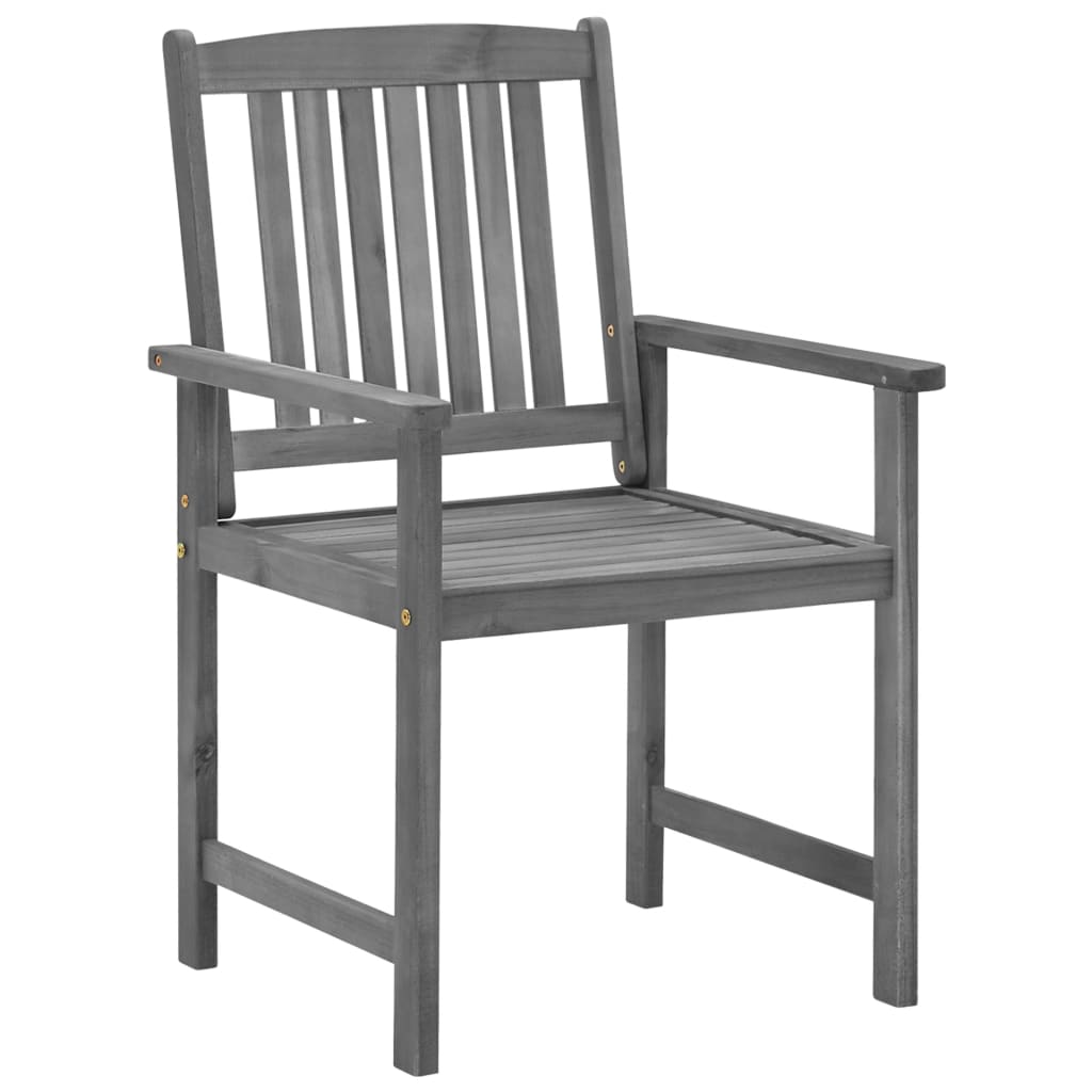 Tuinstoelen 4 st met kussens massief acaciahout grijs is nu te koop bij PeponiXL, paradijselijk wonen!