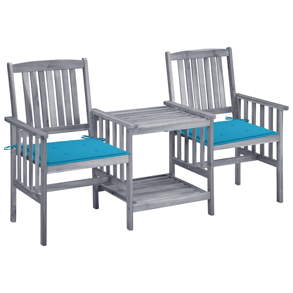 Tuinstoelen met tafeltje en kussens massief acaciahout is nu te koop bij PeponiXL, paradijselijk wonen!