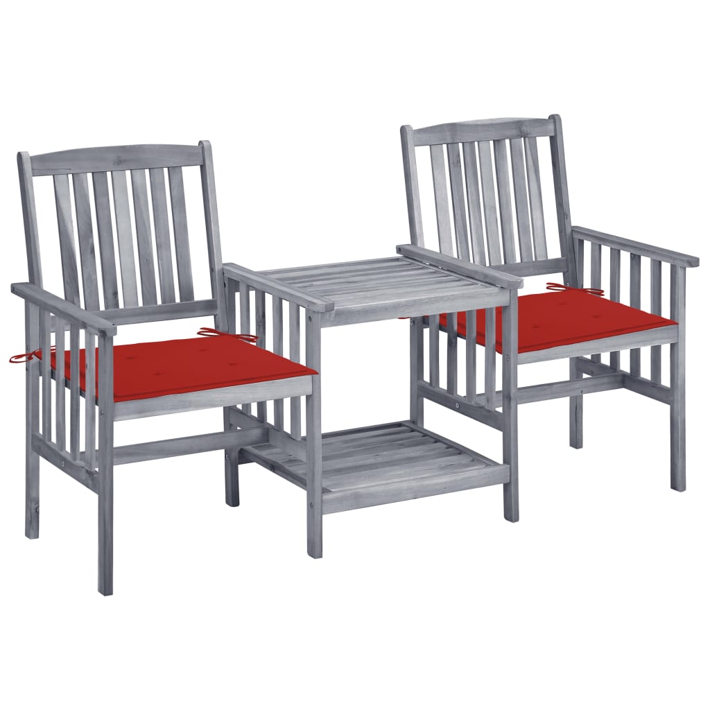 Tuinstoelen met tafeltje en kussens massief acaciahout is nu te koop bij PeponiXL, paradijselijk wonen!