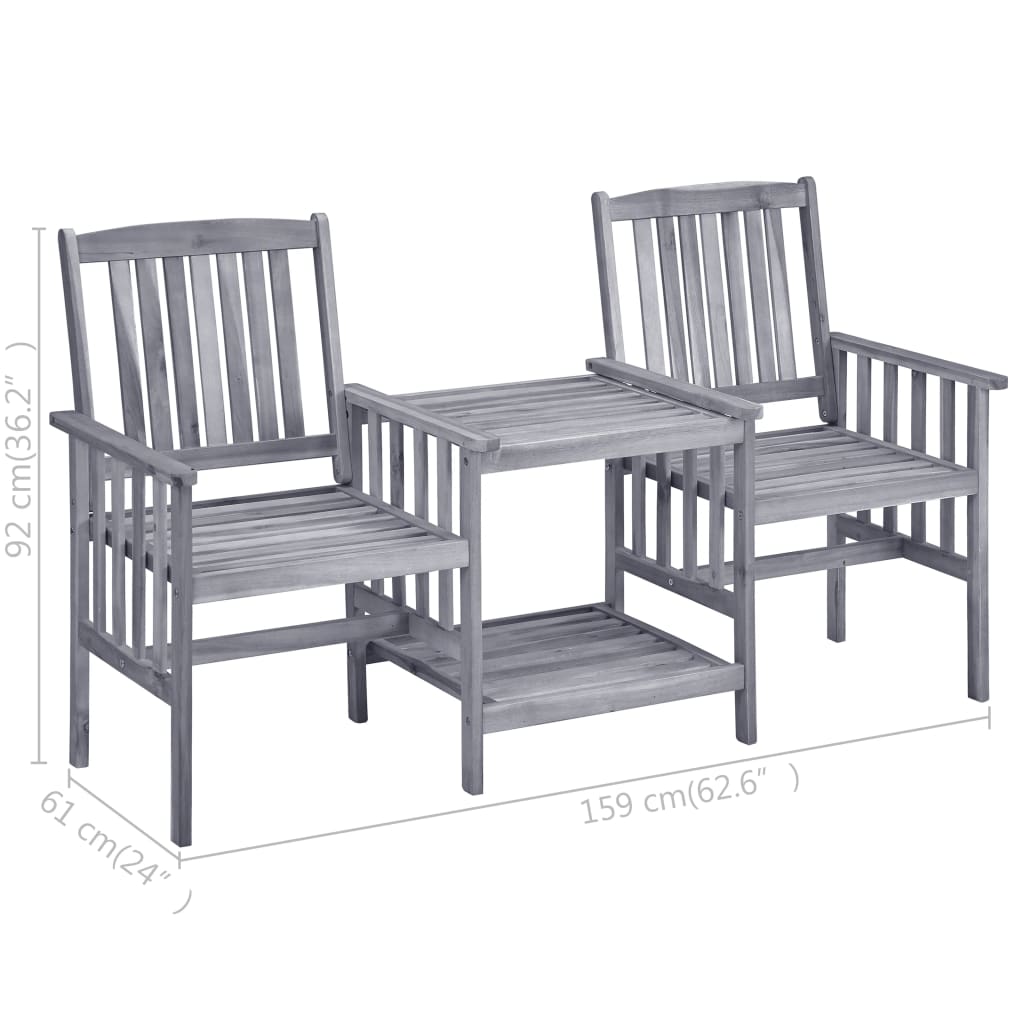 Tuinstoelen met tafeltje en kussens massief acaciahout is nu te koop bij PeponiXL, paradijselijk wonen!