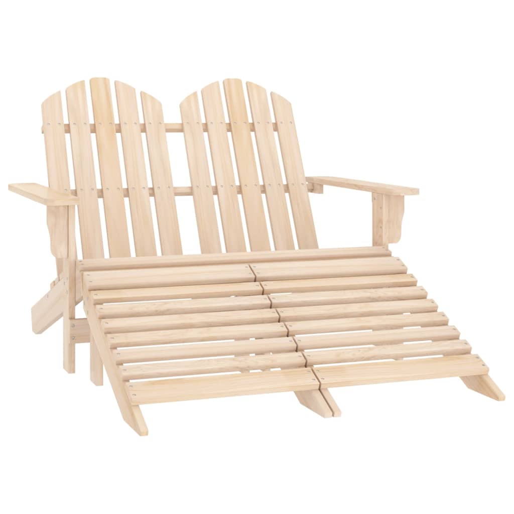 Tuinstoel 2-zits Adirondack met voetenbank vurenhout is nu te koop bij PeponiXL, paradijselijk wonen!