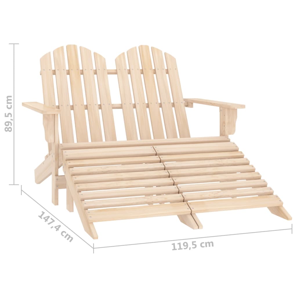 Tuinstoel 2-zits Adirondack met voetenbank vurenhout is nu te koop bij PeponiXL, paradijselijk wonen!