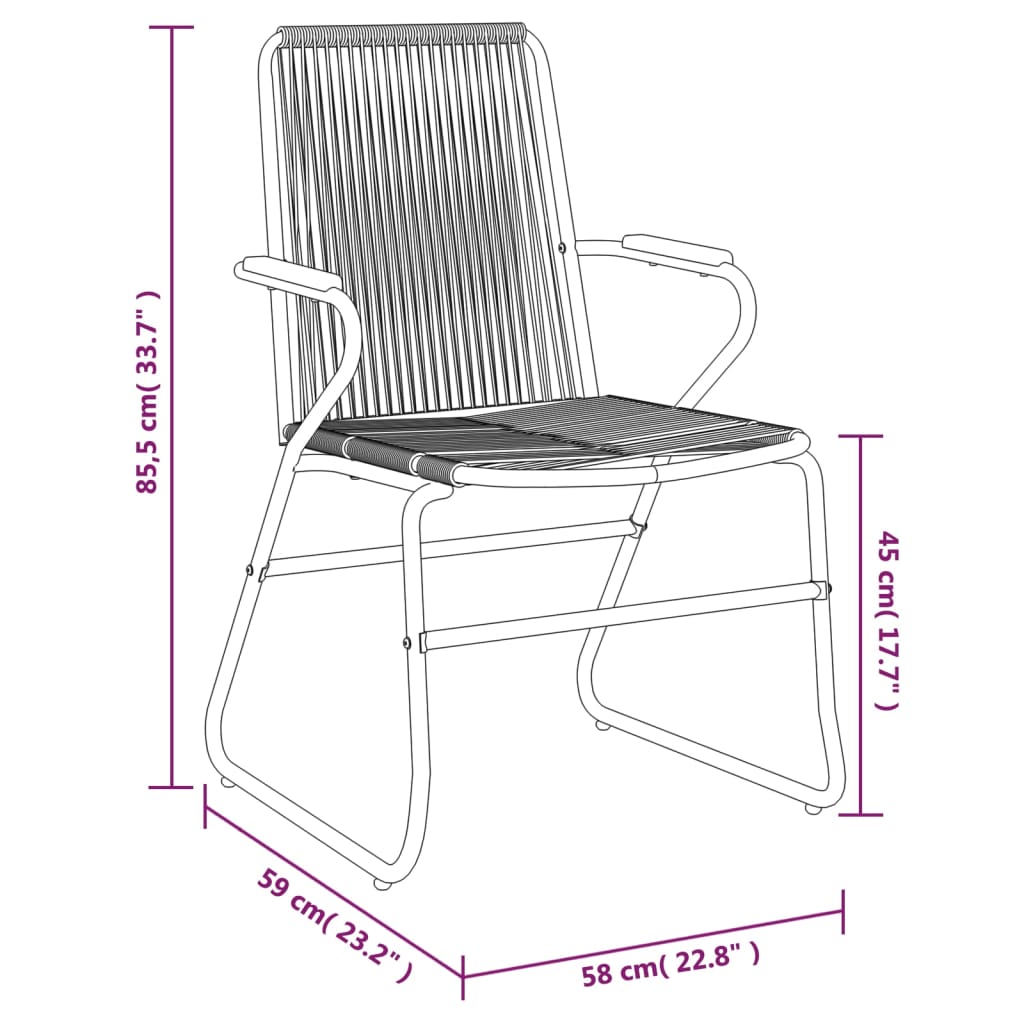 3-delige Tuinset PVC-rattan zwart is nu te koop bij PeponiXL, paradijselijk wonen!