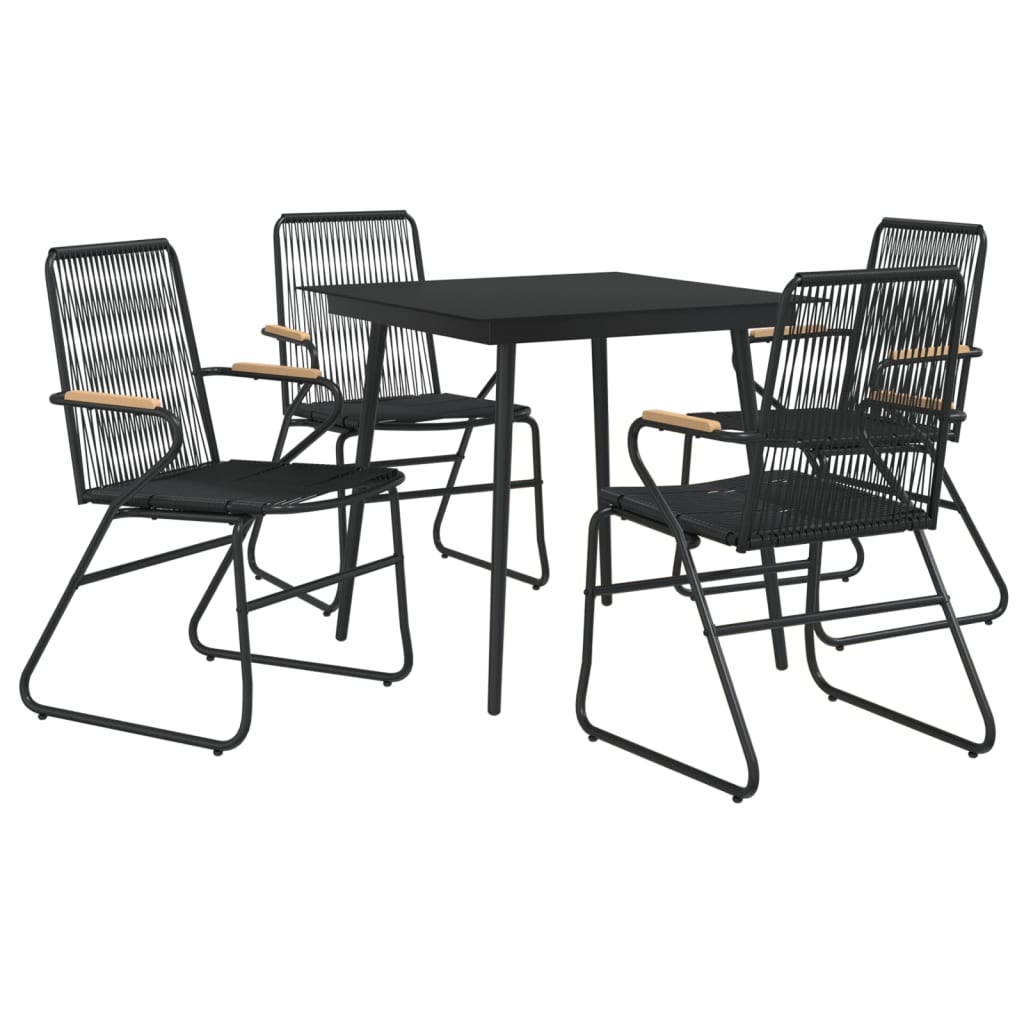 5-delige Tuinset PVC-rattan zwart is nu te koop bij PeponiXL, paradijselijk wonen!