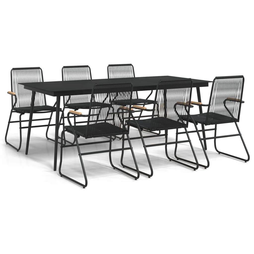7-delige Tuinset PVC-rattan zwart is nu te koop bij PeponiXL, paradijselijk wonen!