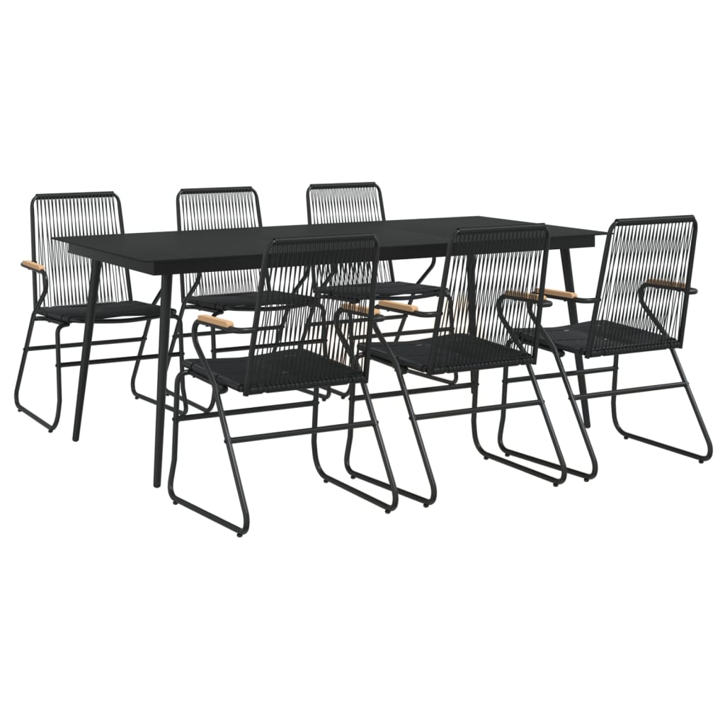 7-delige Tuinset PVC-rattan zwart is nu te koop bij PeponiXL, paradijselijk wonen!