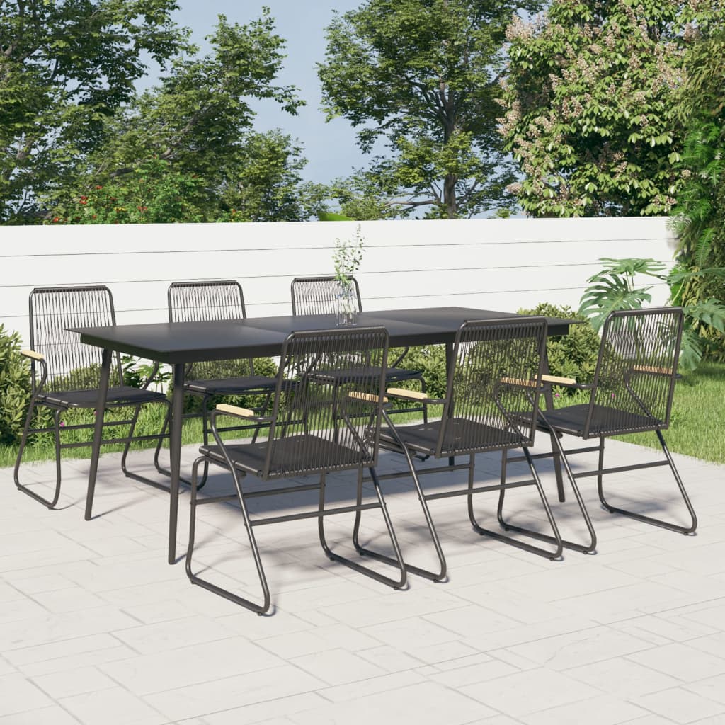 7-delige Tuinset PVC-rattan zwart is nu te koop bij PeponiXL, paradijselijk wonen!