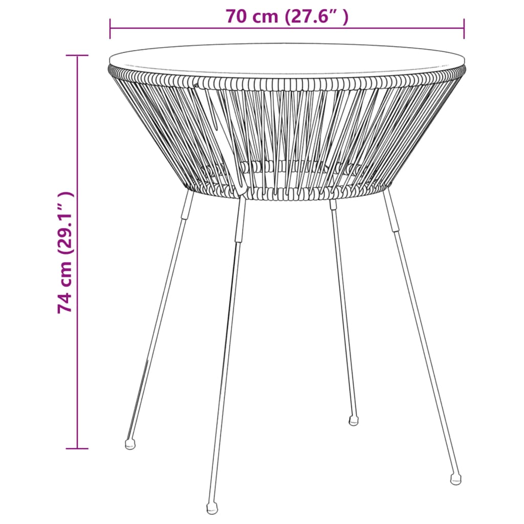 3-delige Tuinset PVC-rattan zwart is nu te koop bij PeponiXL, paradijselijk wonen!