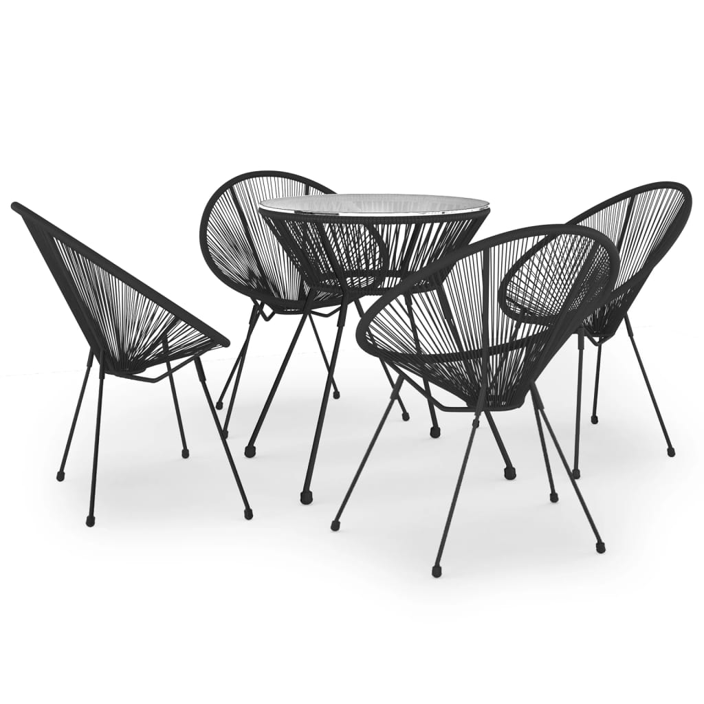 5-delige Tuinset PVC-rattan zwart is nu te koop bij PeponiXL, paradijselijk wonen!