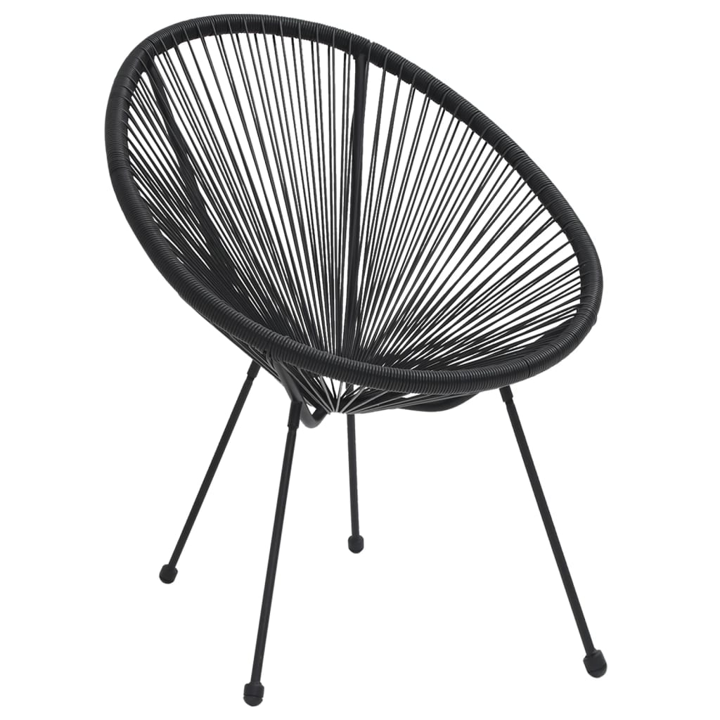 5-delige Tuinset PVC-rattan zwart is nu te koop bij PeponiXL, paradijselijk wonen!