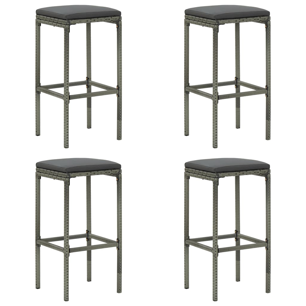 5-delige Tuinbarset met kussens poly rattan grijs is nu te koop bij PeponiXL, paradijselijk wonen!