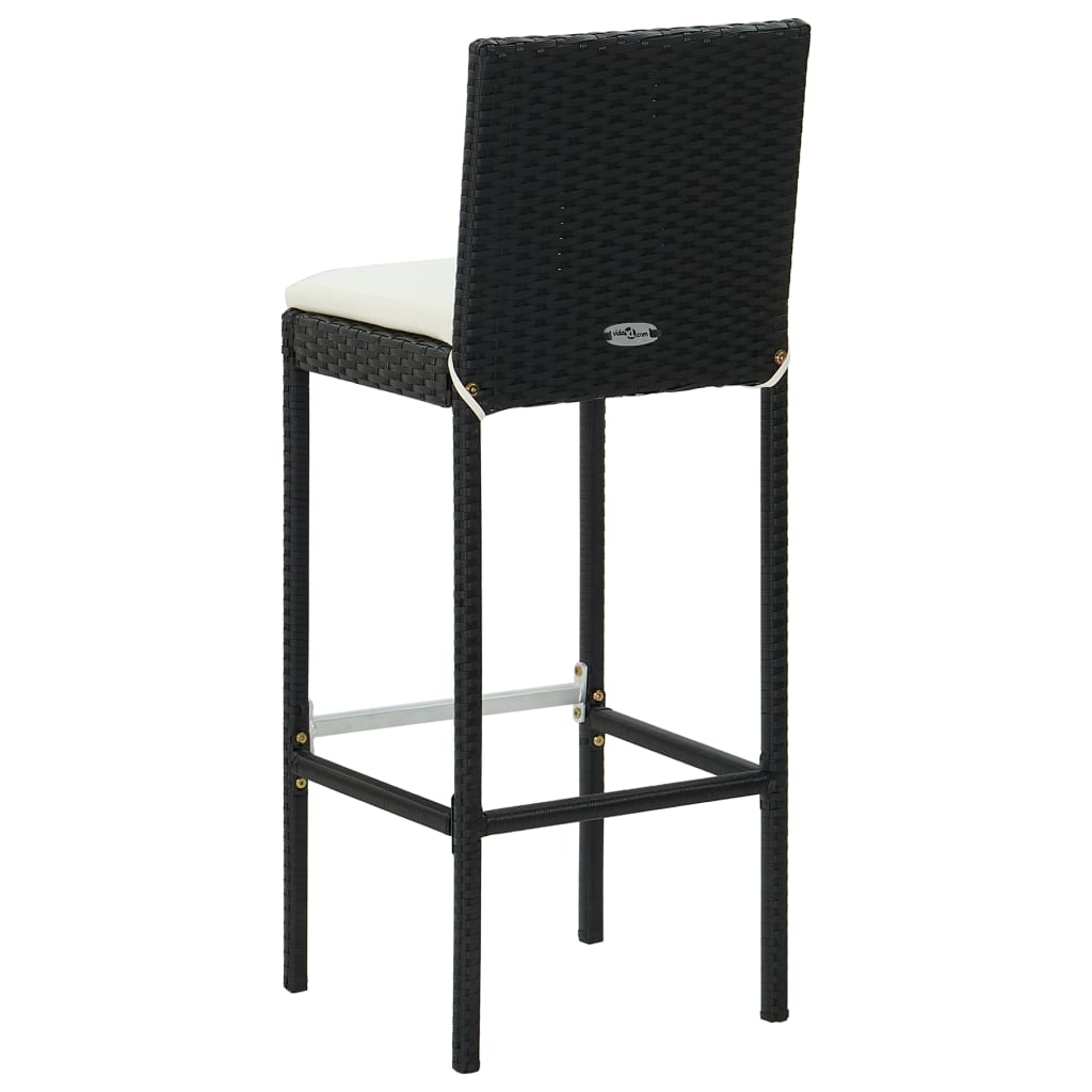 5-delige Tuinbarset met kussens poly rattan zwart is nu te koop bij PeponiXL, paradijselijk wonen!