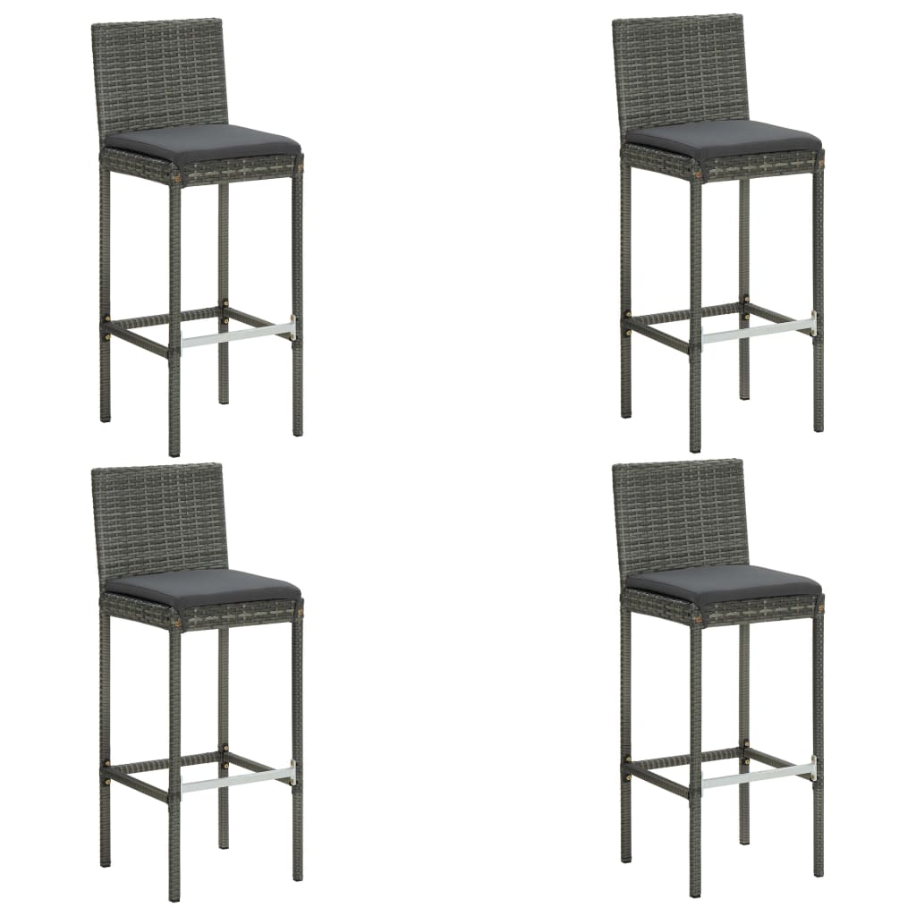 5-delige Tuinbarset met kussens poly rattan grijs is nu te koop bij PeponiXL, paradijselijk wonen!