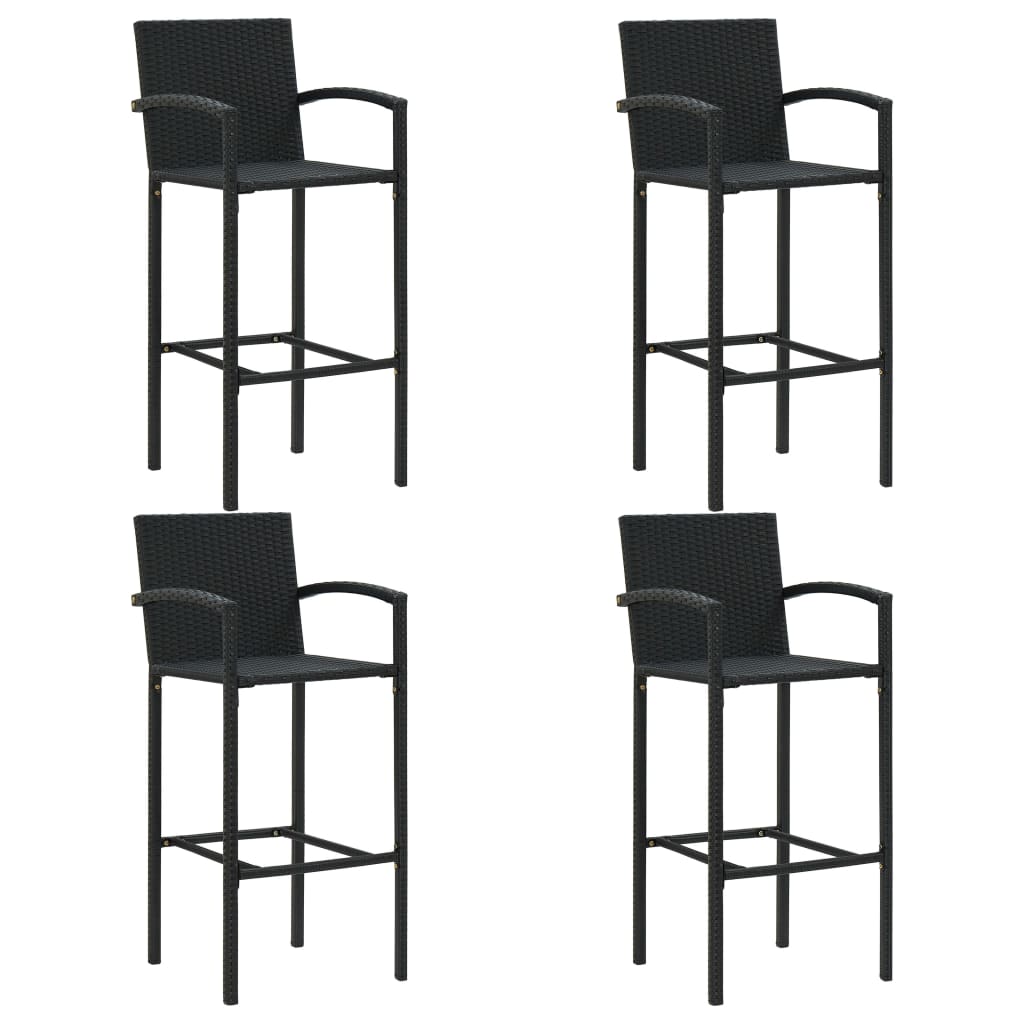 5-delige Tuinbarset poly rattan zwart is nu te koop bij PeponiXL, paradijselijk wonen!