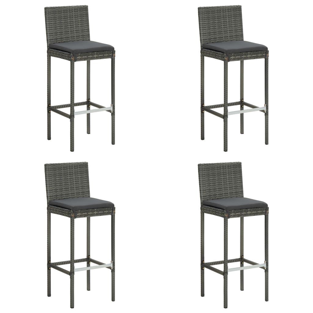 5-delige Tuinbarset met kussens poly rattan grijs is nu te koop bij PeponiXL, paradijselijk wonen!