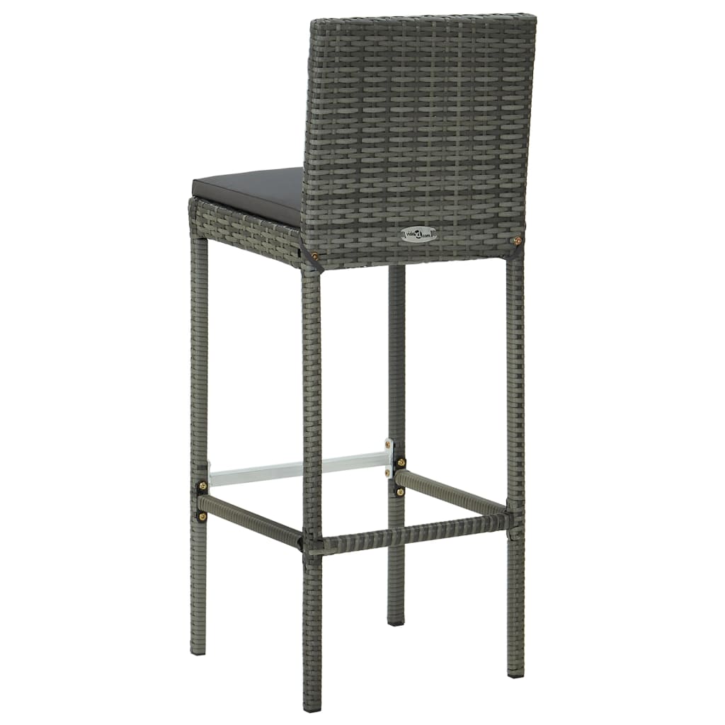 5-delige Tuinbarset met kussens poly rattan grijs is nu te koop bij PeponiXL, paradijselijk wonen!