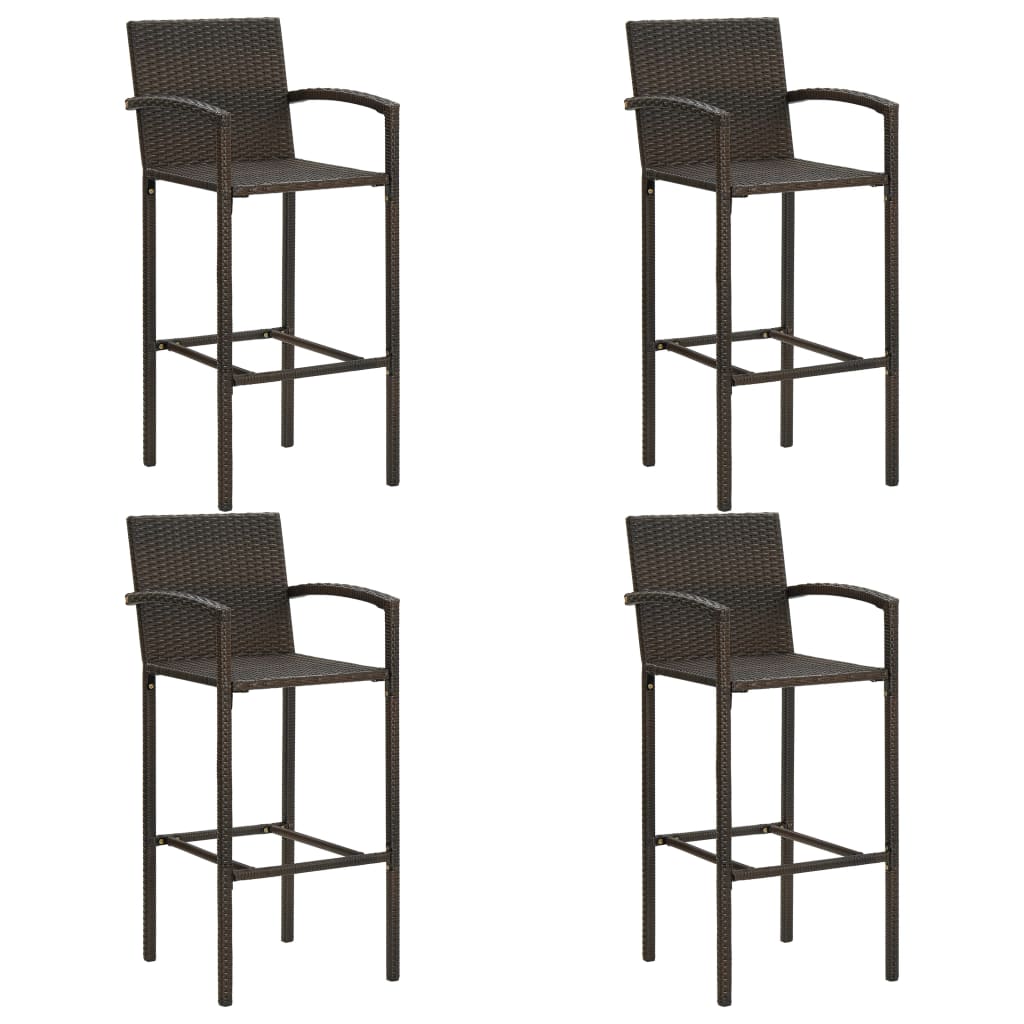 5-delige Tuinbarset met armleuningen poly rattan bruin is nu te koop bij PeponiXL, paradijselijk wonen!