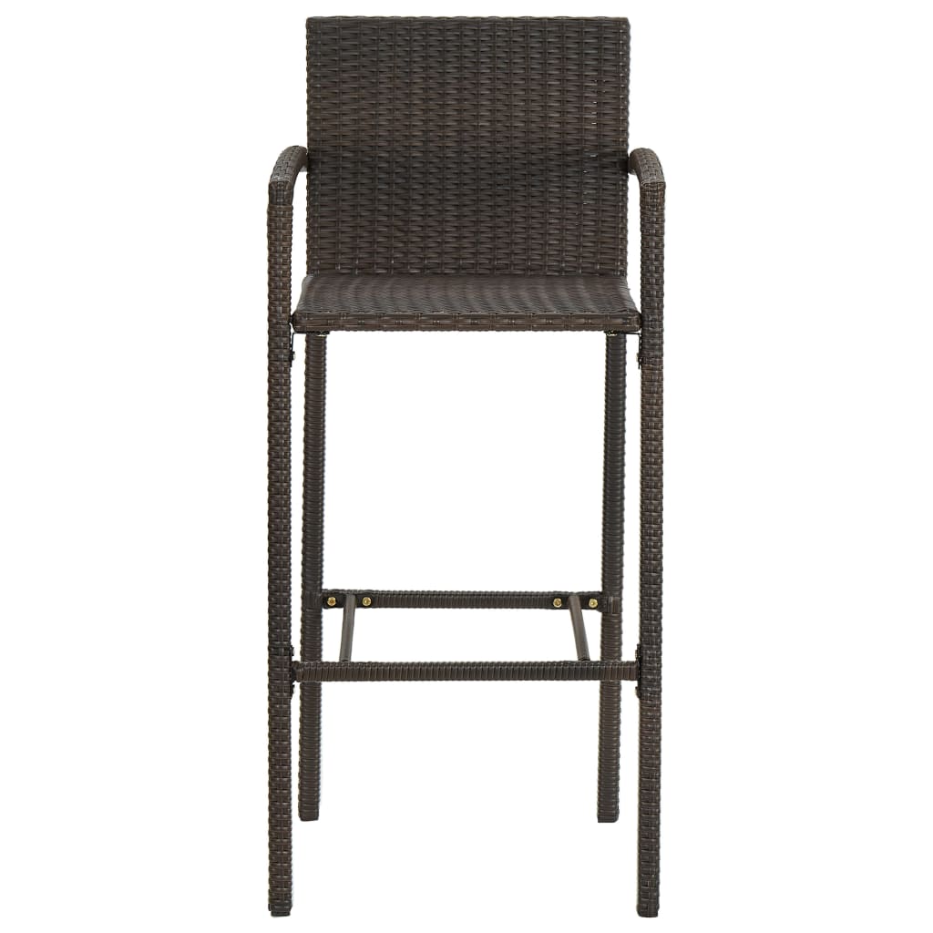 5-delige Tuinbarset met armleuningen poly rattan bruin is nu te koop bij PeponiXL, paradijselijk wonen!