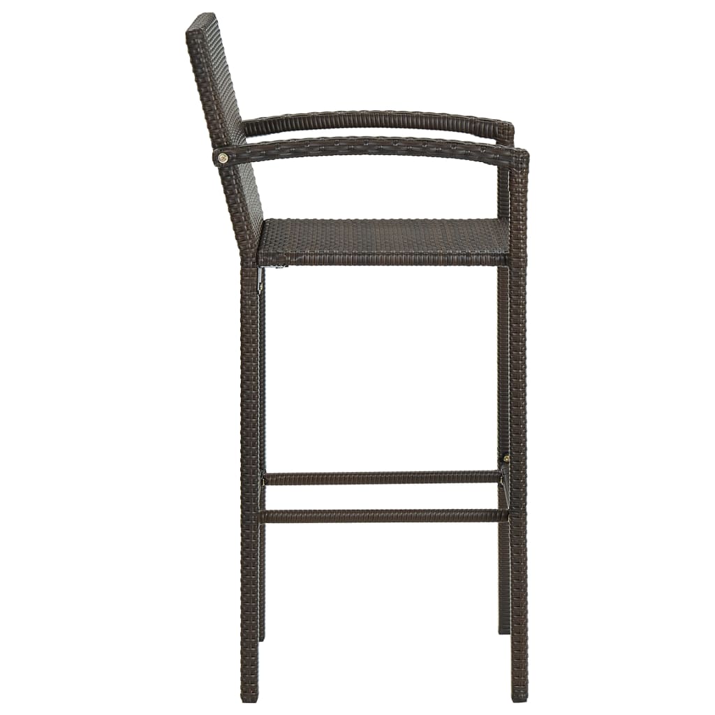 5-delige Tuinbarset met armleuningen poly rattan bruin is nu te koop bij PeponiXL, paradijselijk wonen!