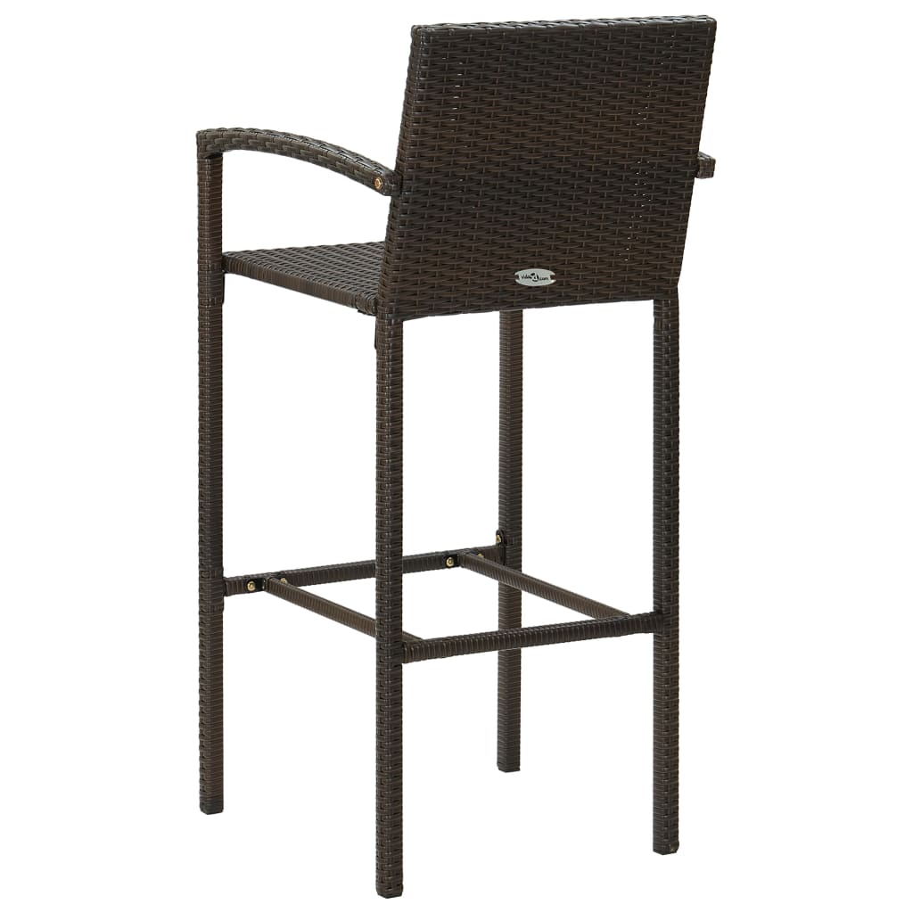 5-delige Tuinbarset met armleuningen poly rattan bruin is nu te koop bij PeponiXL, paradijselijk wonen!