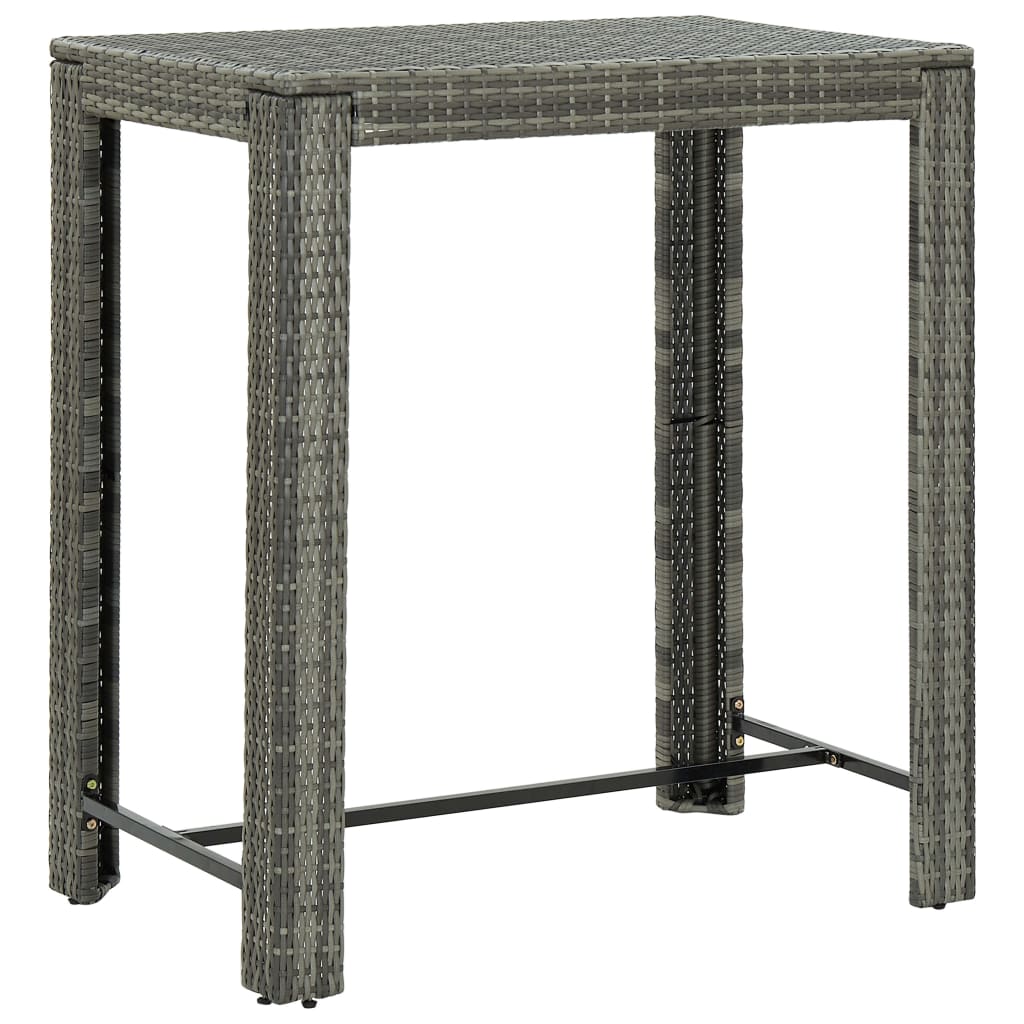 5-delige Tuinbarset met armleuningen poly rattan grijs is nu te koop bij PeponiXL, paradijselijk wonen!