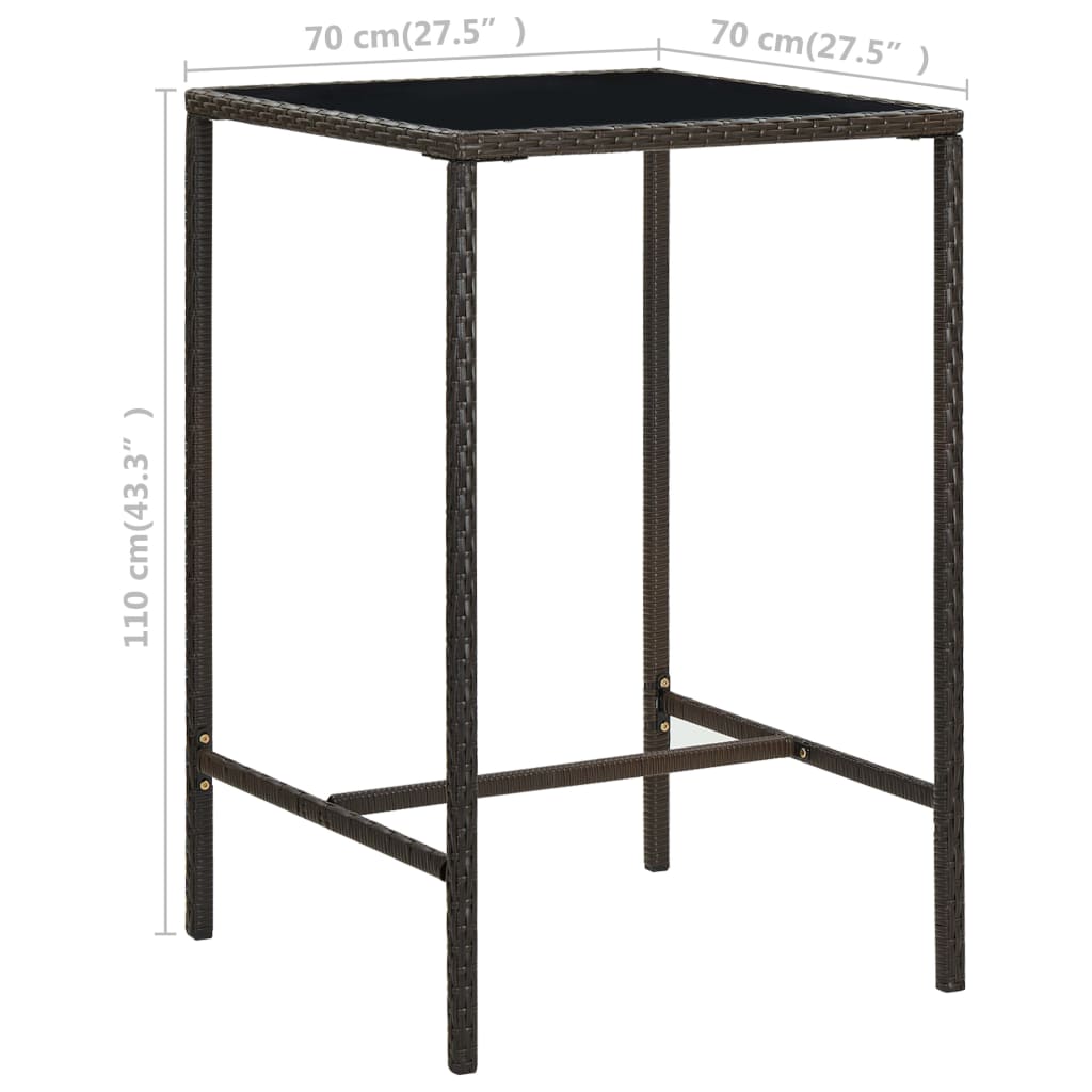 5-delige Tuinbarset met kussens poly rattan bruin is nu te koop bij PeponiXL, paradijselijk wonen!