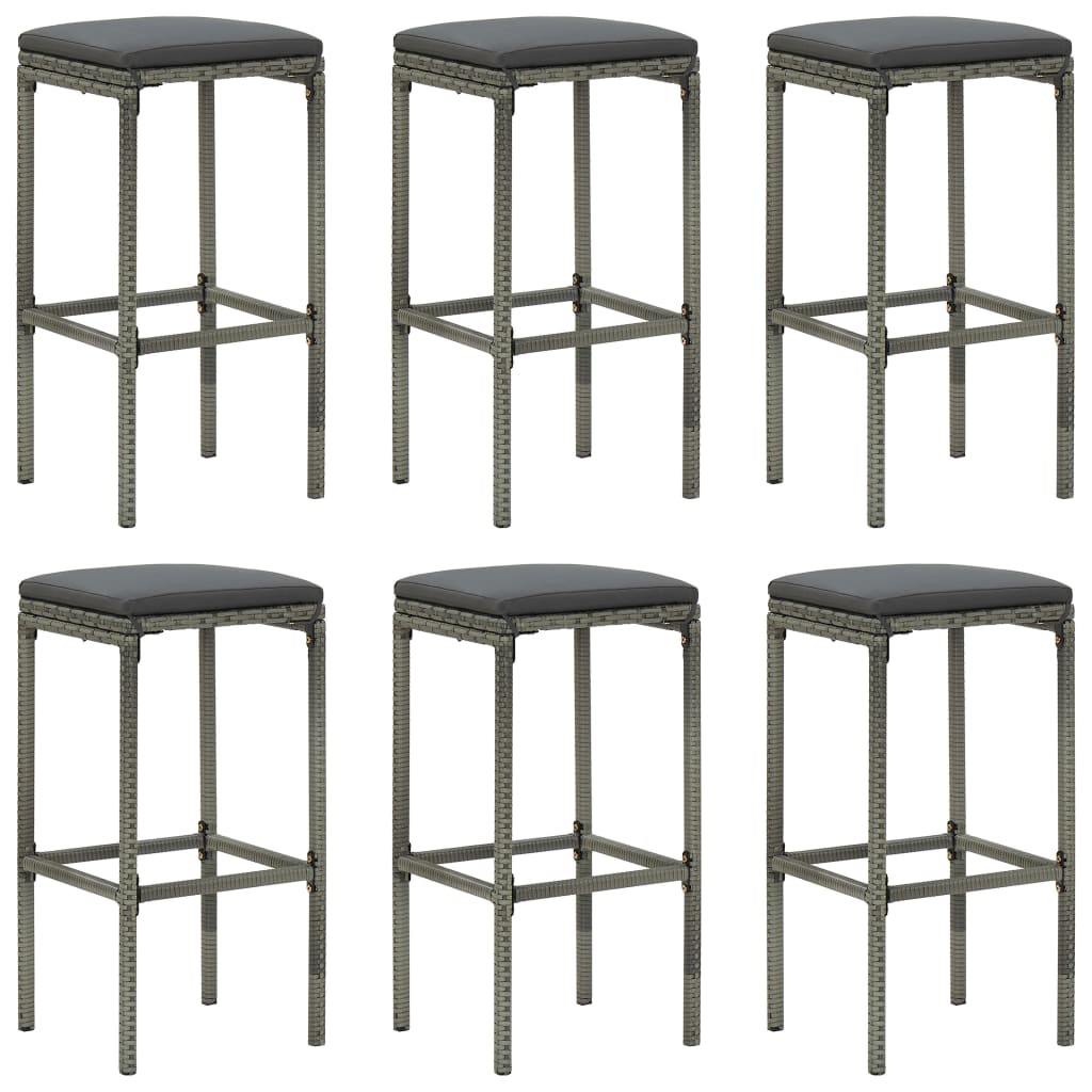 7-delige Tuinbarset met kussens poly rattan grijs is nu te koop bij PeponiXL, paradijselijk wonen!