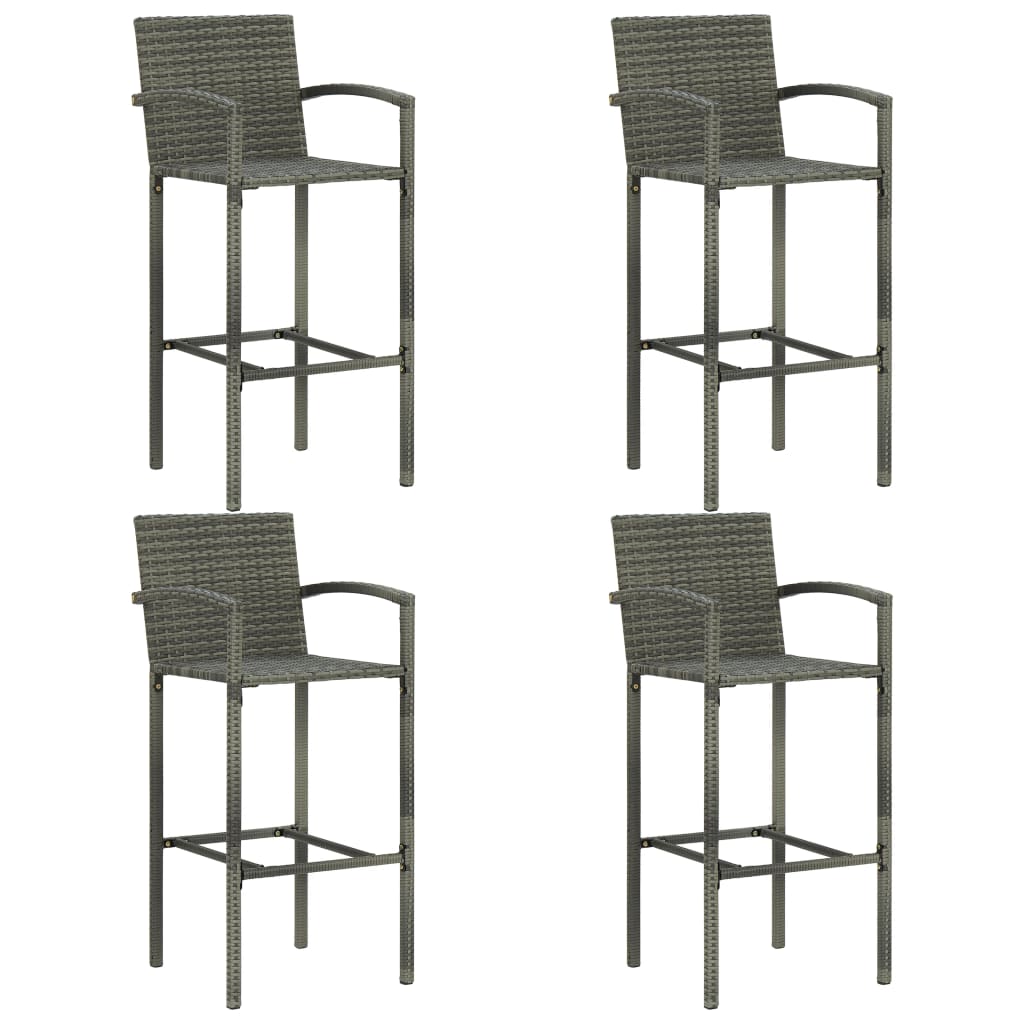 5-delige Tuinbarset poly rattan grijs is nu te koop bij PeponiXL, paradijselijk wonen!
