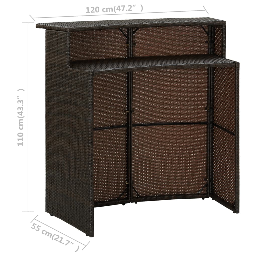 3-delige Tuinbarset met kussens bruin is nu te koop bij PeponiXL, paradijselijk wonen!